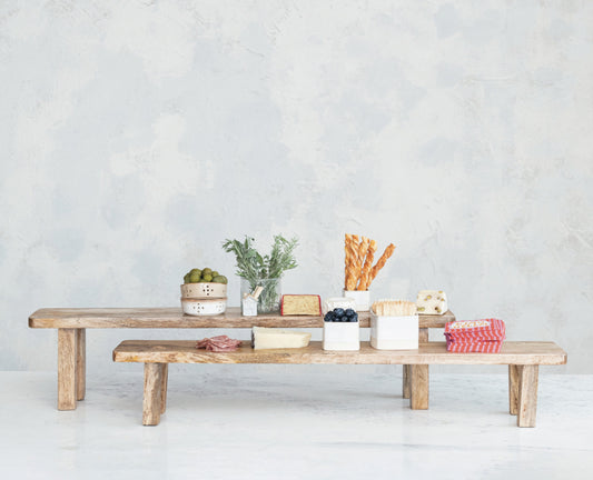 Mango Wood Nesting Pedestals, Natural
