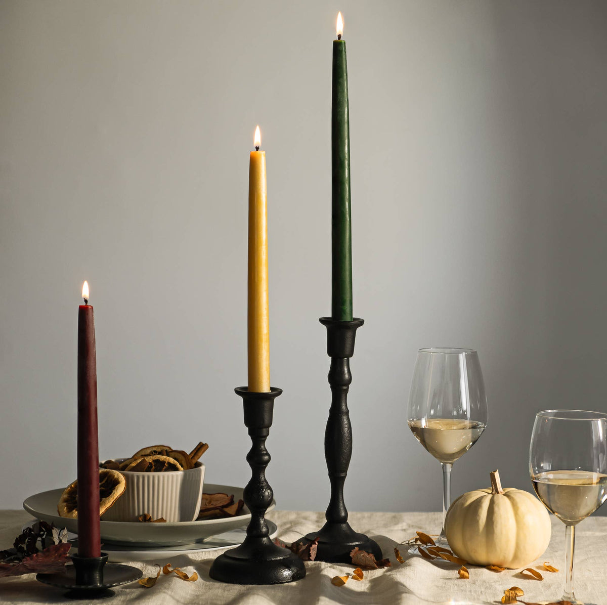 Thick Beeswax Taper Candles - Set of 2
