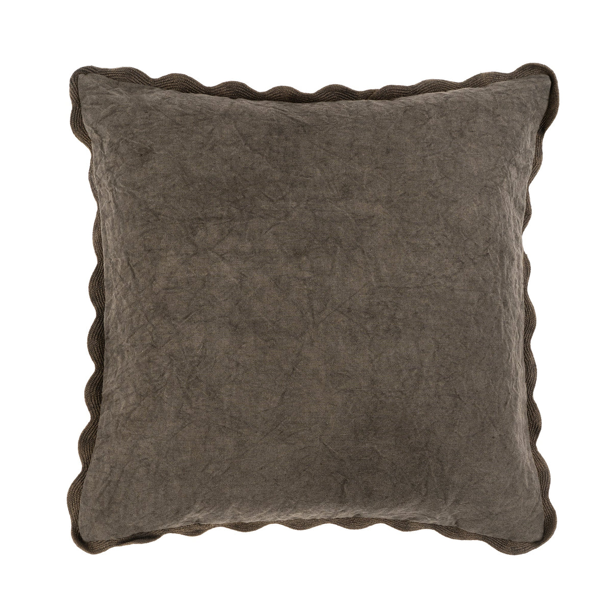 Scalloped Edge Pillow - 20x20 Charcoal