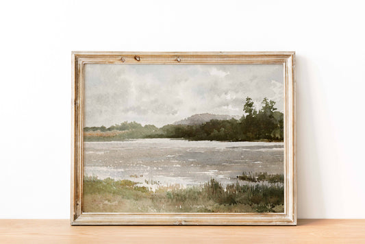 Rolling Hills Vintage Art Print w/ Matted Frame