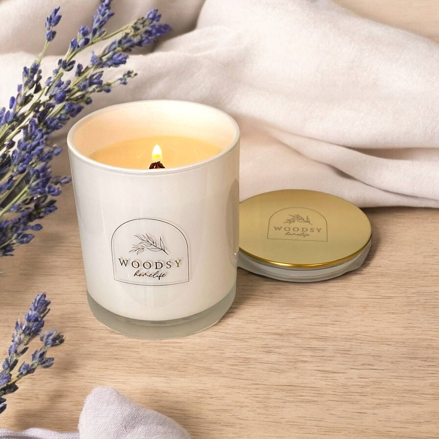 French Linens & Lavender l Gold Lid Candle & Boutique Box