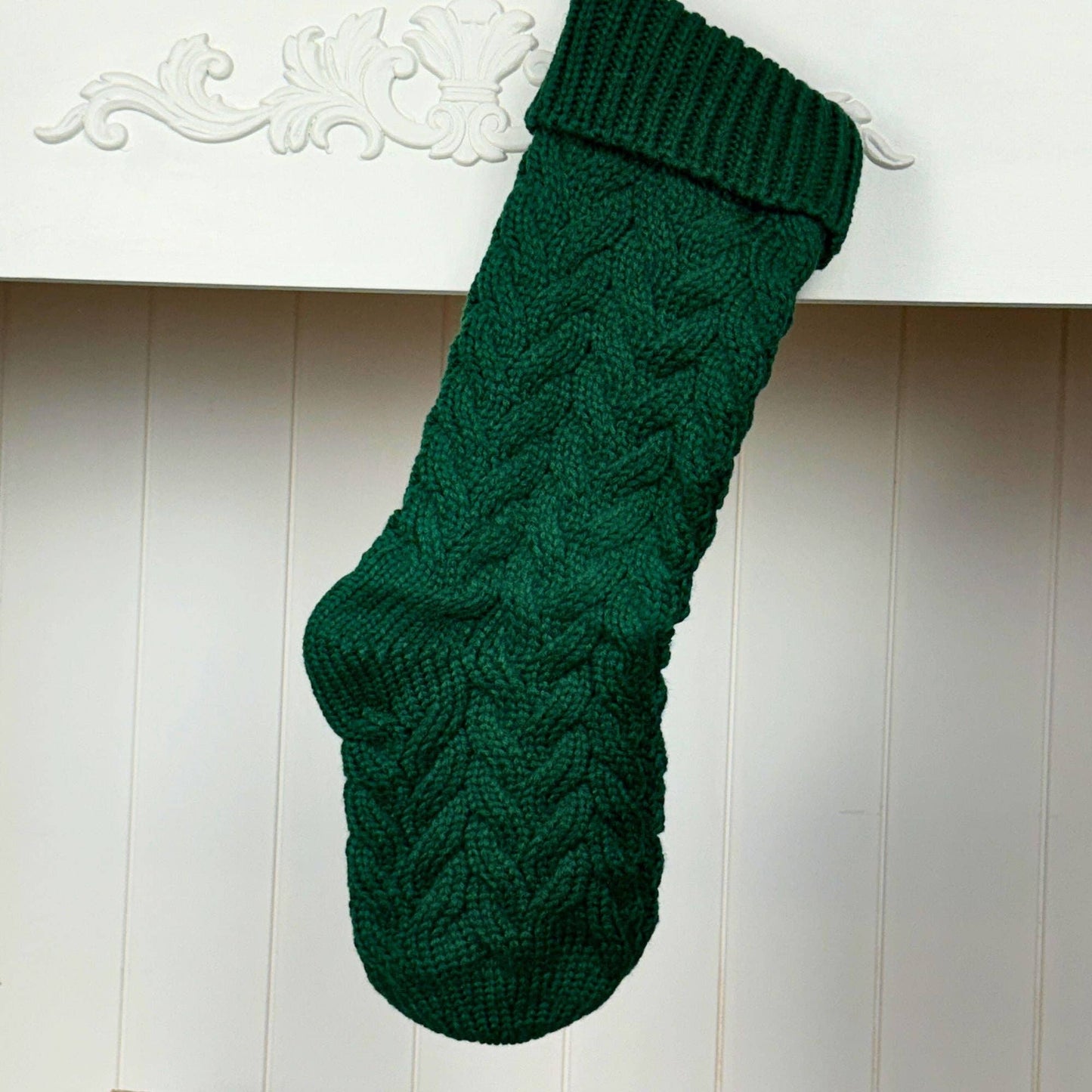 Solid Cable Knit Christmas Stocking