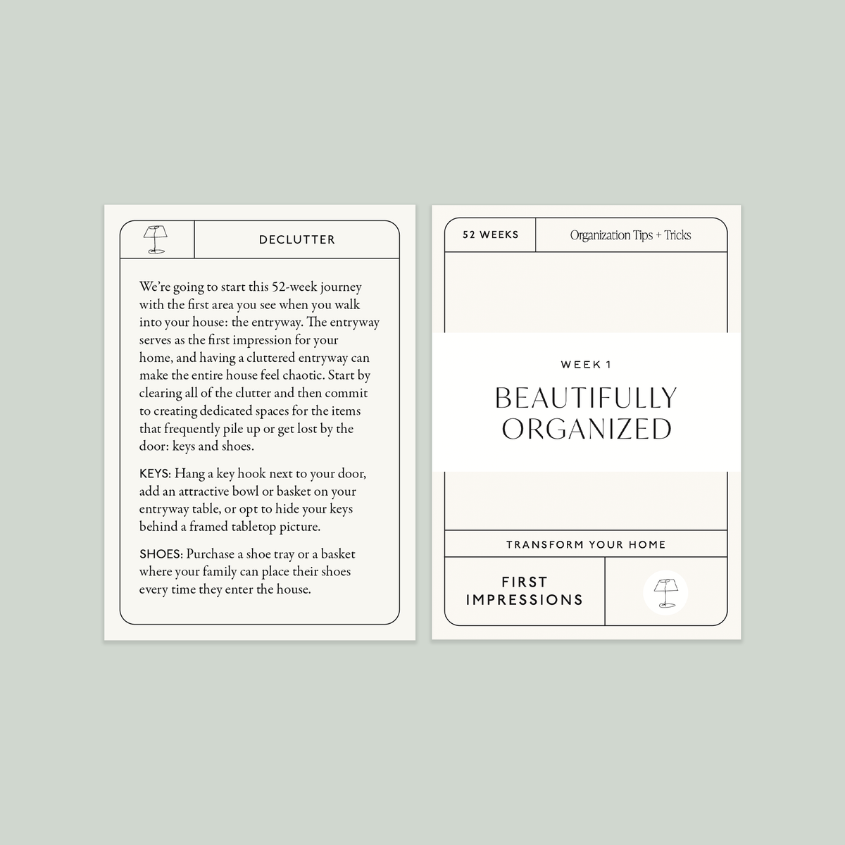 Beautifully Organized In 52 Weeks Cards