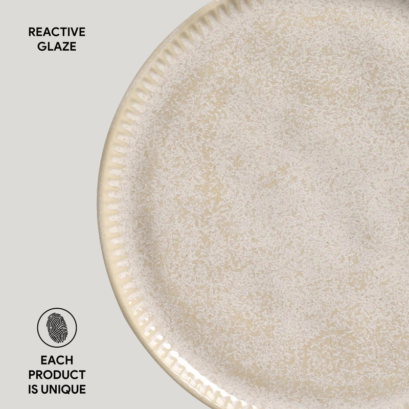 Linhas Bio Stoneware Latte Dessert Plate - 8.46"