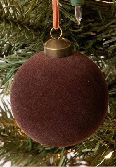 Flocked Ornament Balls - Six Colors, Two Sizes