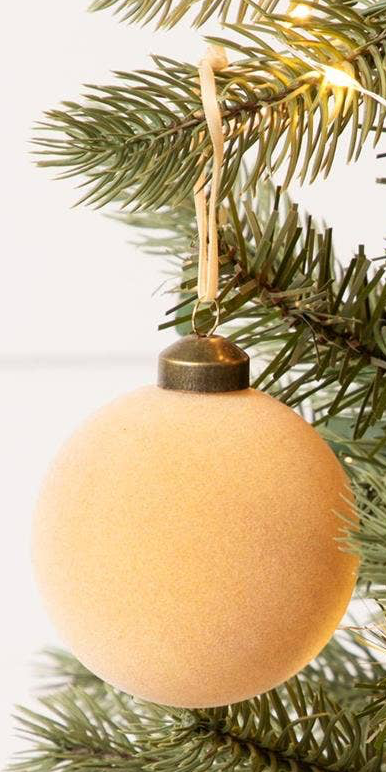 Flocked Ornament Balls - Six Colors, Two Sizes