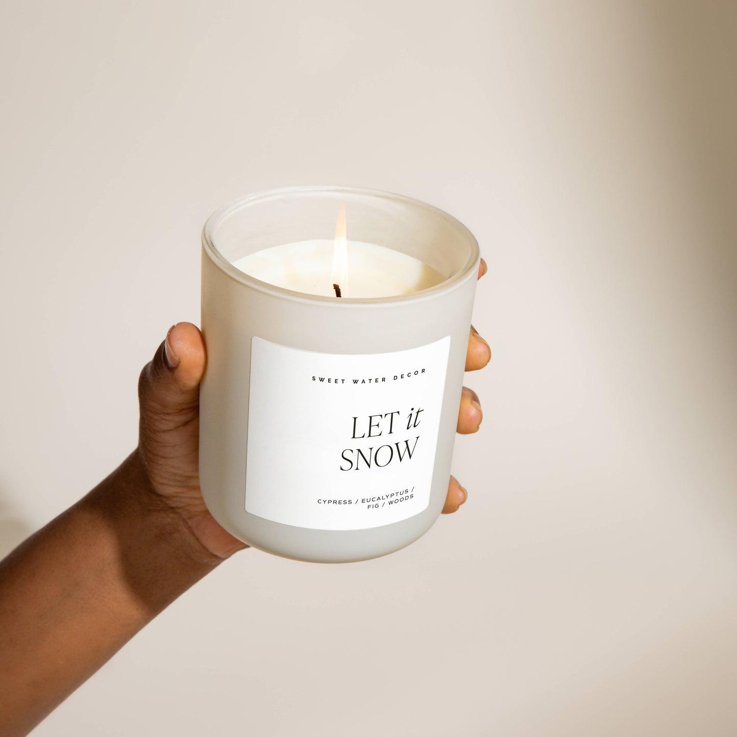 Let It Snow 15 oz Soy Candle, Matte Jar