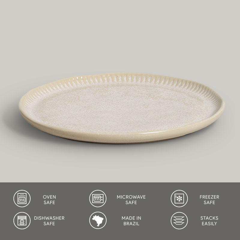 Linhas Bio Stoneware Latte Dessert Plate - 8.46"