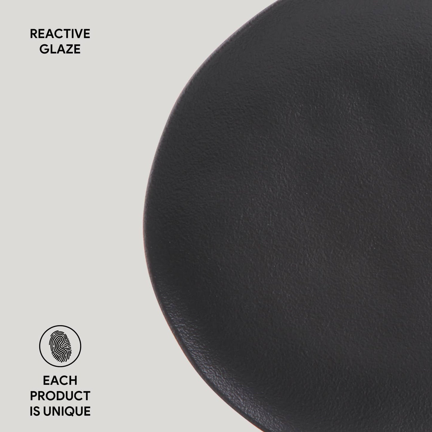 Organic Stoneware Matte Black Dinner Plate - 10.4"