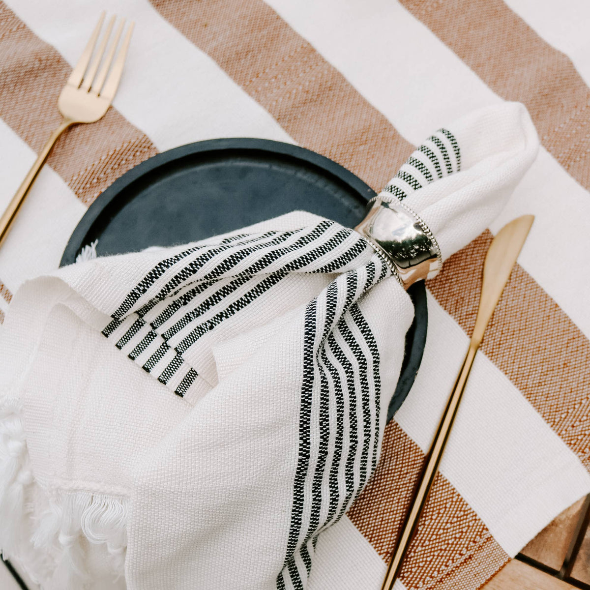 Turkish Cotton Hand Towel - Multi Stripe