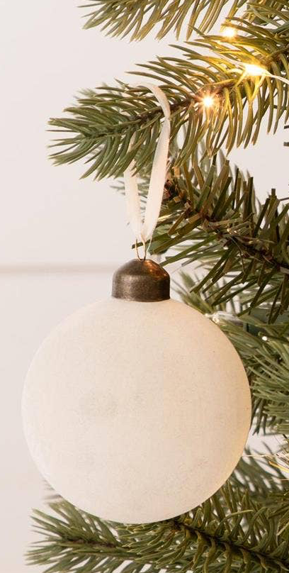 Flocked Ornament Balls - Six Colors, Two Sizes