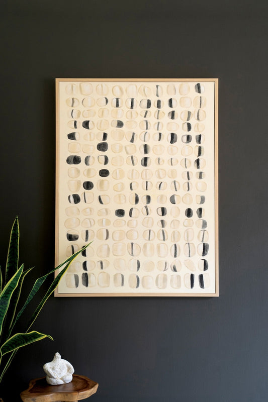 Framed Acrylic Abstract Stones Painting