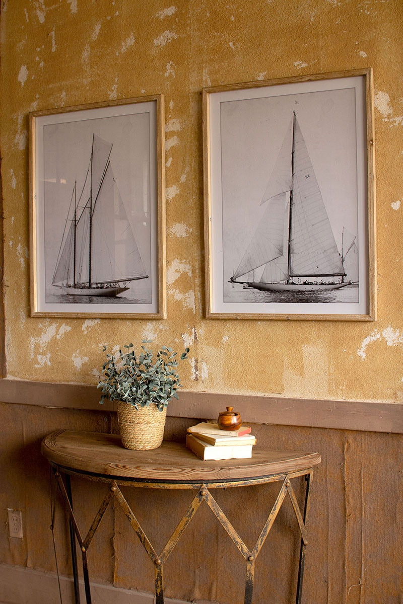 Framed Sailboat Print Under Glass