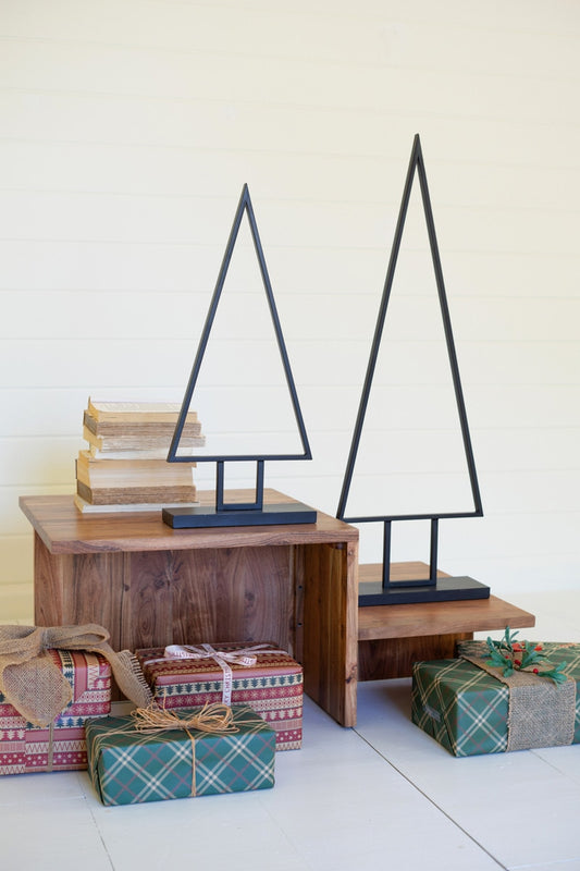 Iron Christmas Tree Topiaries- Set of 2