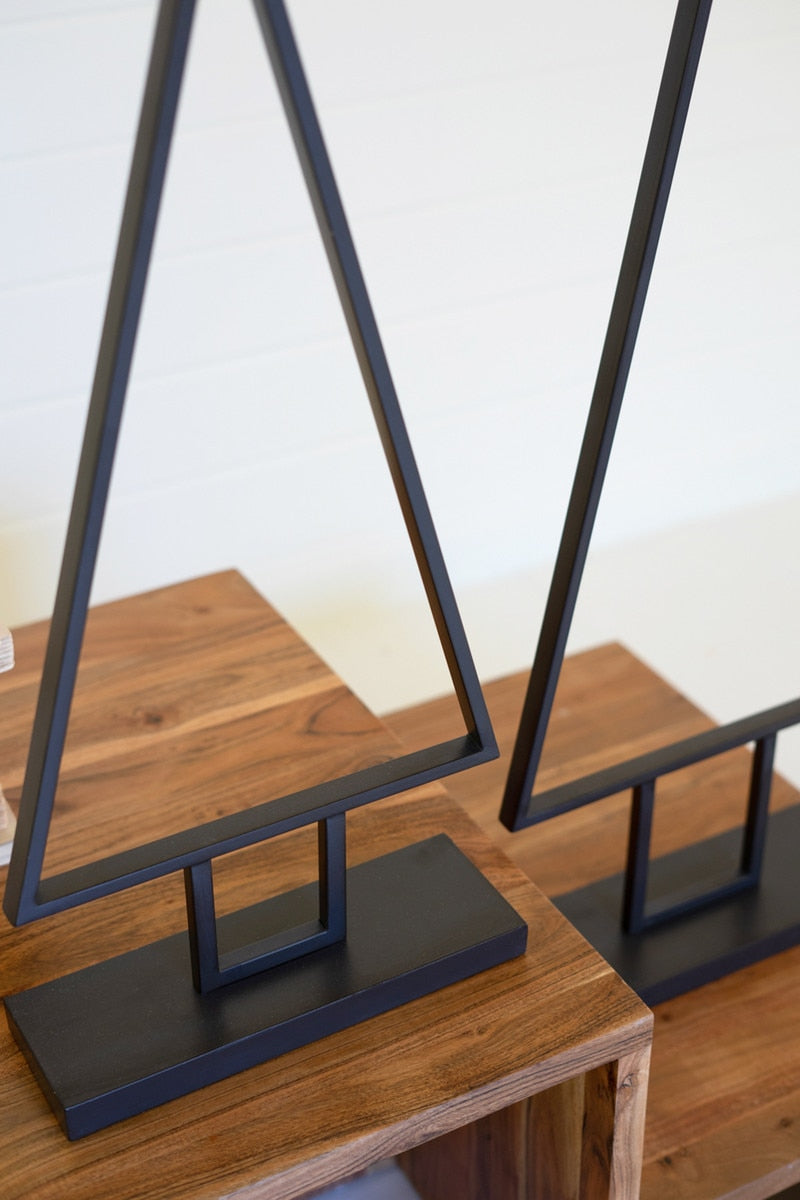 Iron Christmas Tree Topiaries- Set of 2