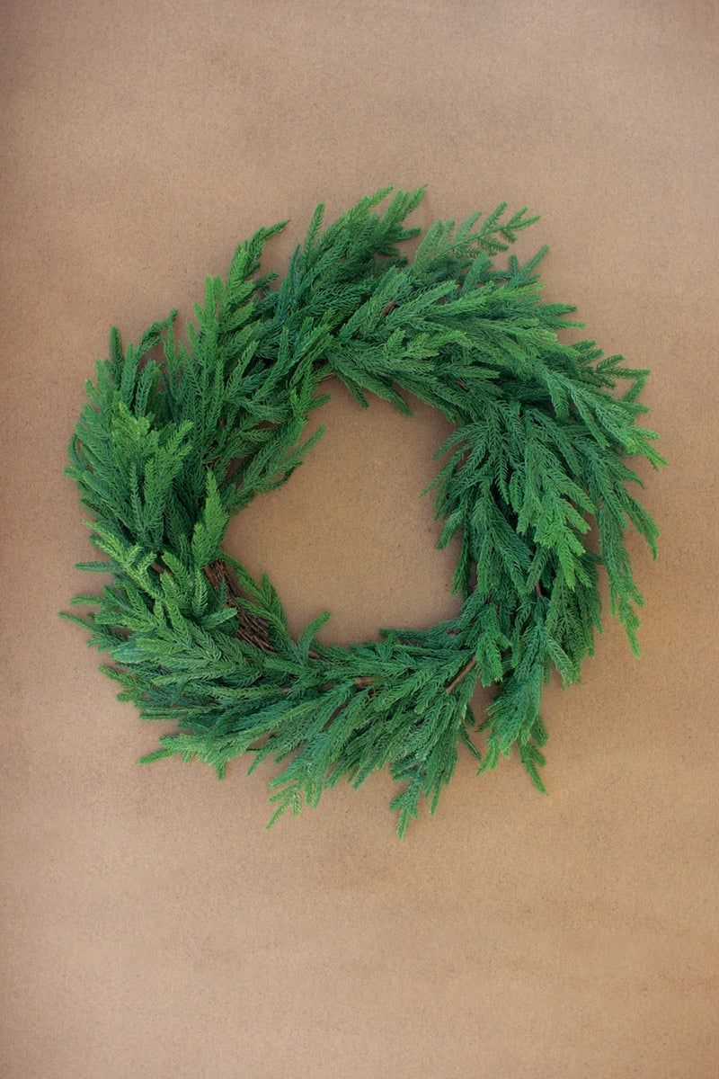 Faux Fir Wreath 22"