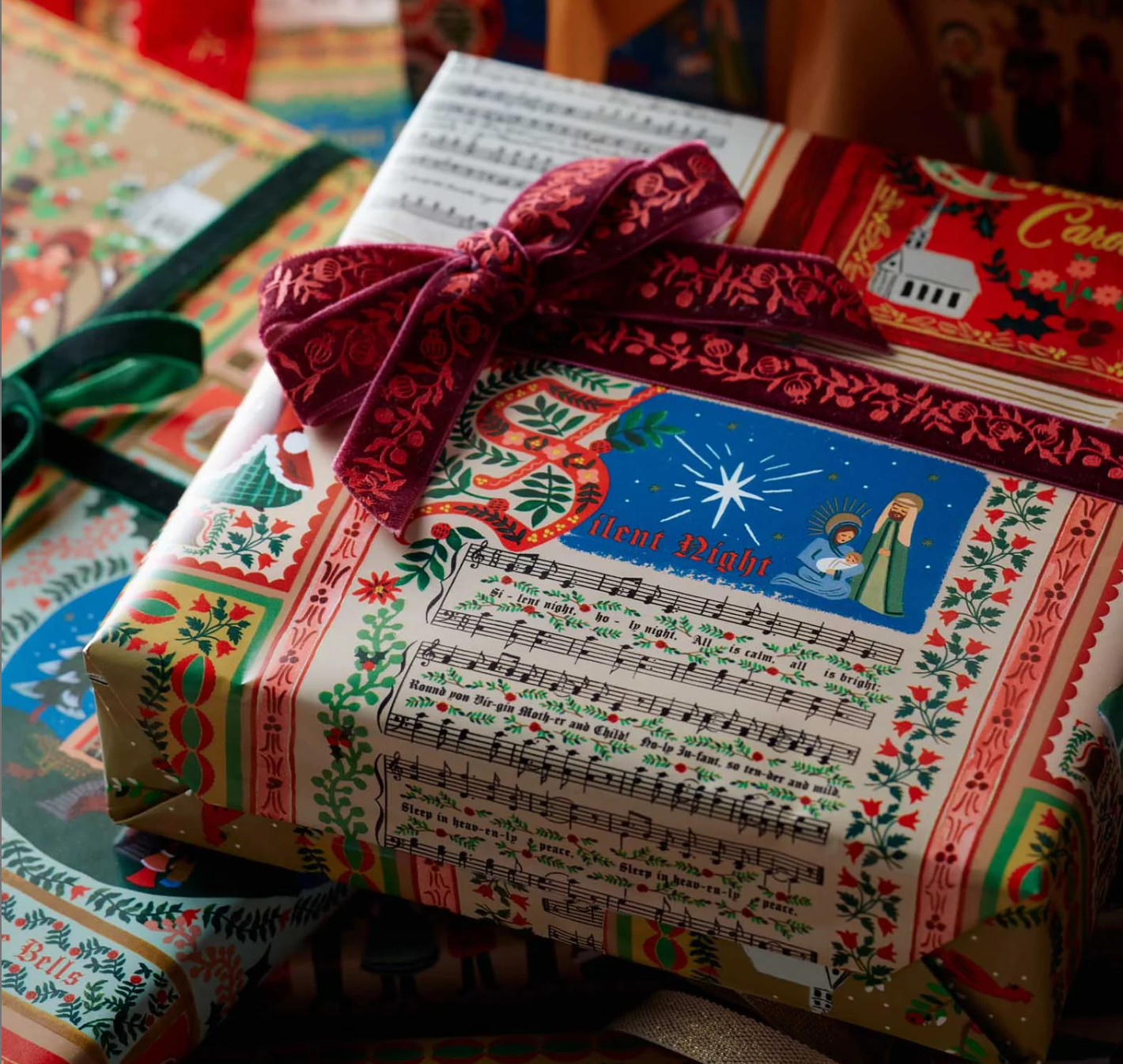 Christmas Carolers Continuous Wrapping Roll