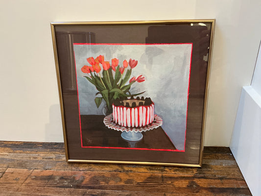 Earl Grey Blackberry Cake Painting