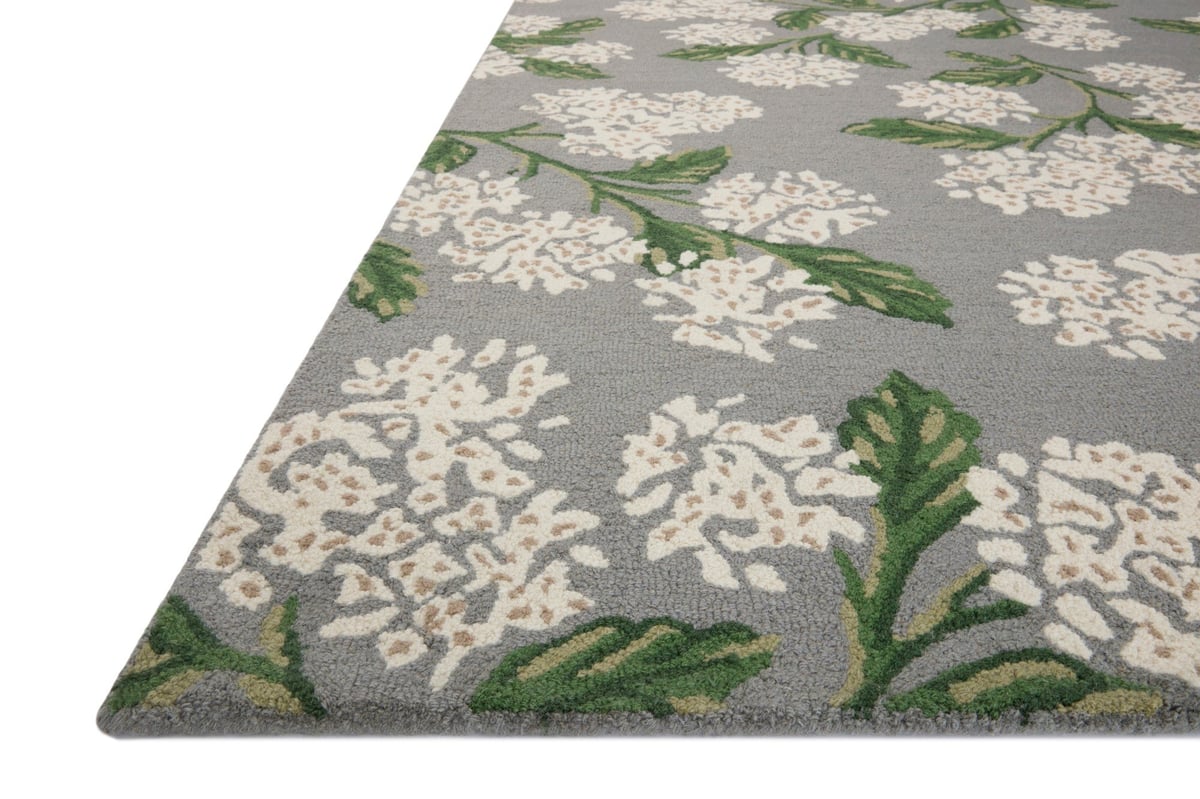 Joie Hydrangea Wool-Hooked Rug - 2’ 3” x 3’ 9”