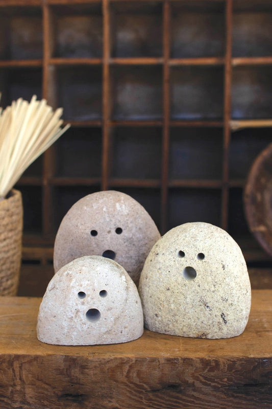 Tabletop River Rock Ghosts - 3 Sizes