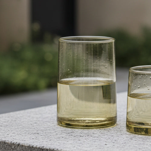 Hand-Blown Green Tumbler Glasses
