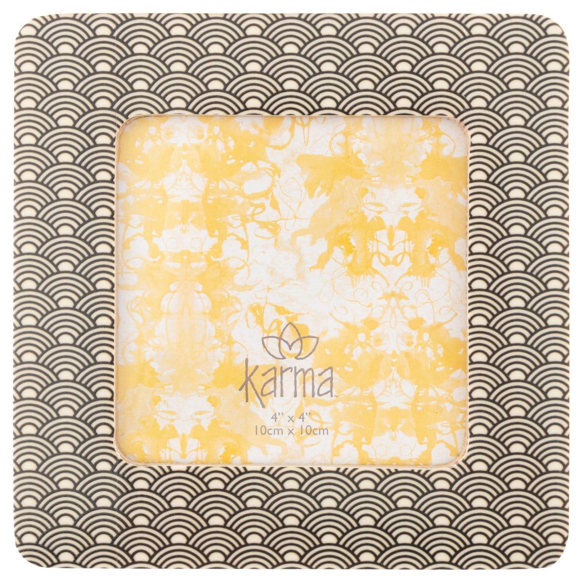 Resin Frame B&W Scallop Waves Squares