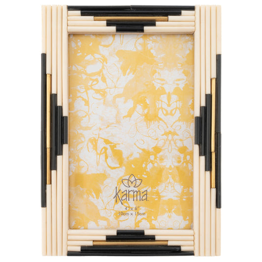 Resin Frame B&W Piped Rectangle