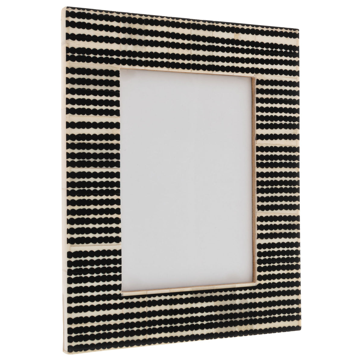 Natural Bone Picture Frame B&W Organic Striped Rec