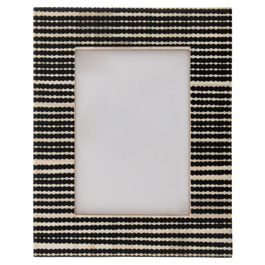Natural Bone Picture Frame B&W Organic Striped Rec