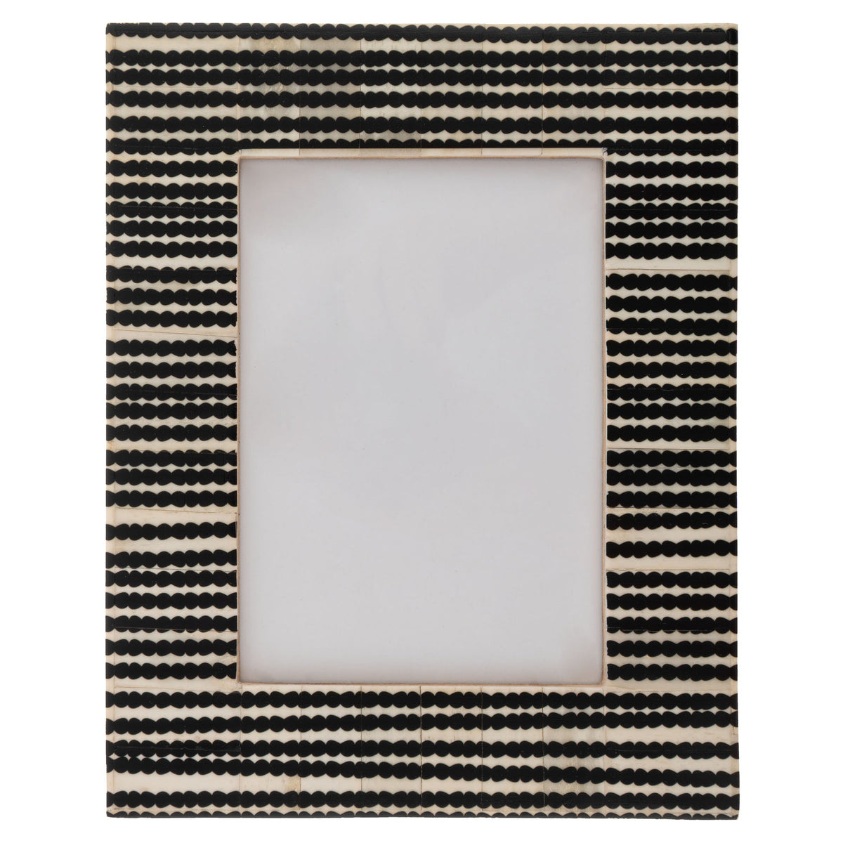 Natural Bone Picture Frame B&W Organic Striped Rec