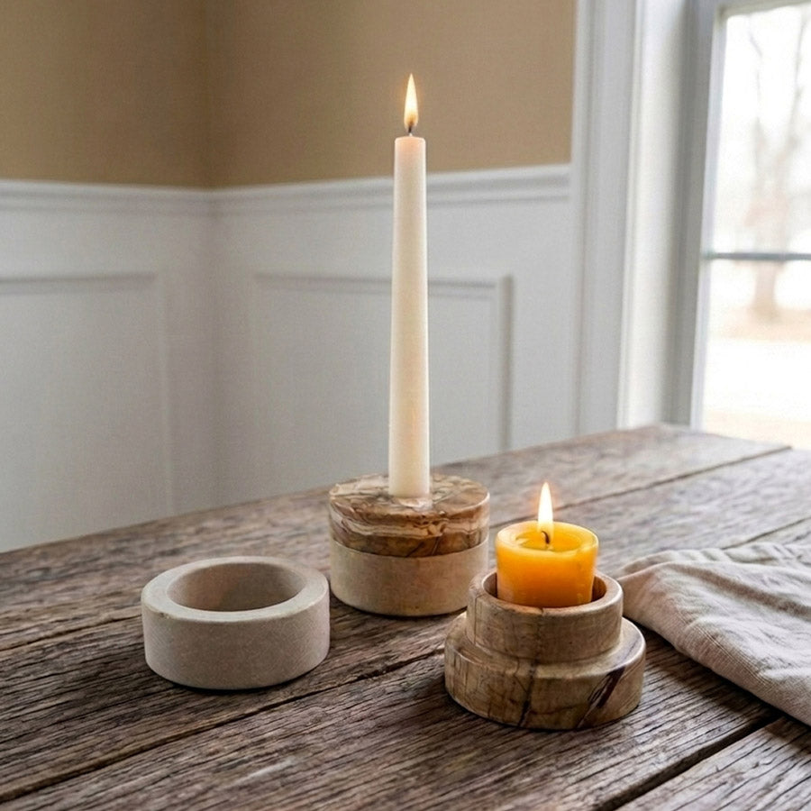 Combination Tea Light/Taper/Pillar Holder - 2 styles