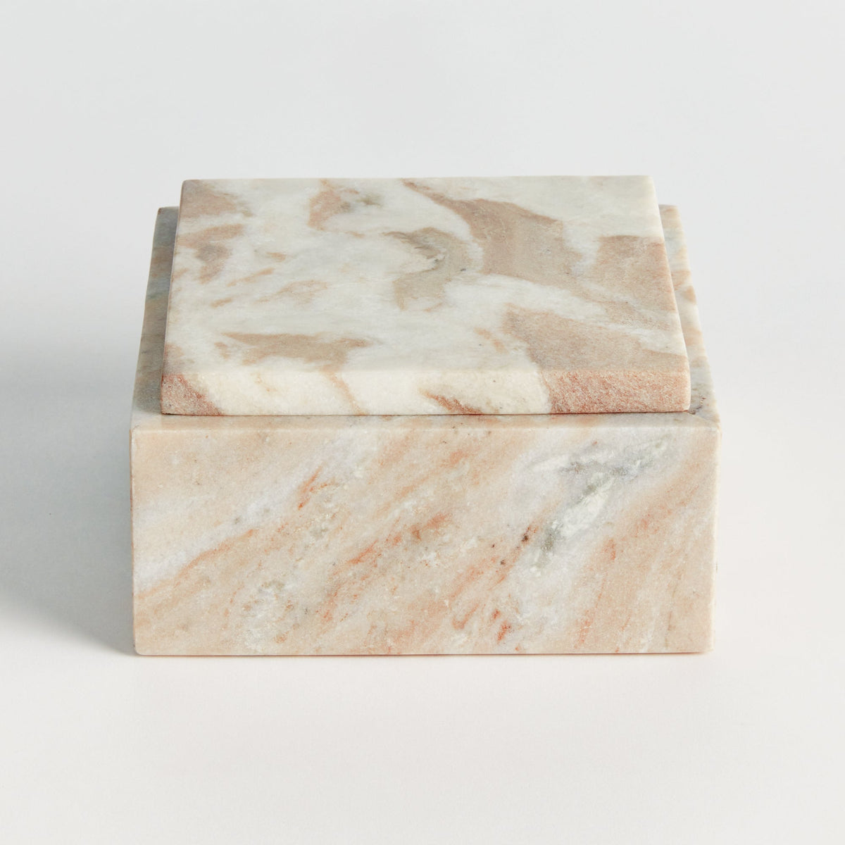 Jaqueline Marble Square Lidded Box, Wide