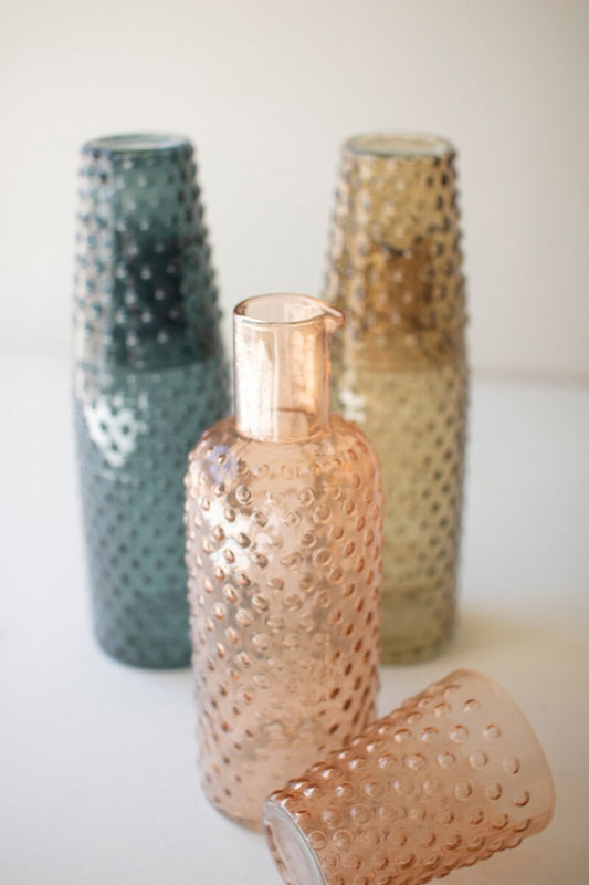 Bubble Glass Carafe with Tumbler