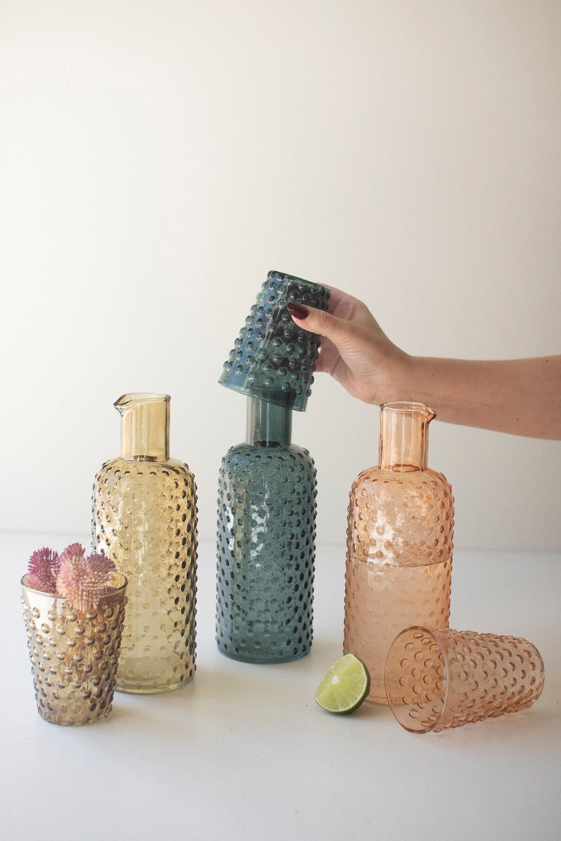 Bubble Glass Carafe with Tumbler