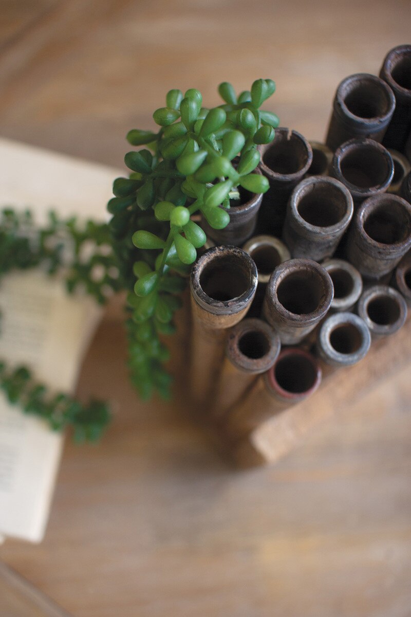 Reclaimed Wooden Thread Spools Art