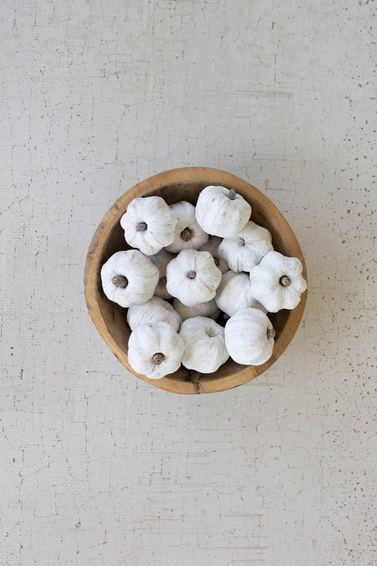 Dried Miniature Faux Pumpkins - White