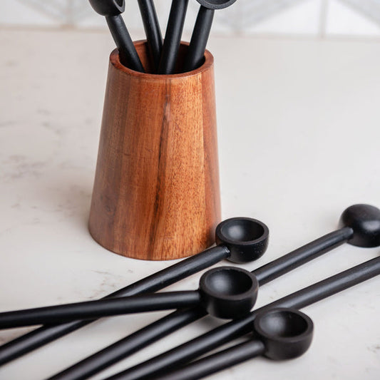 Black Wood Spoons- Set of 2