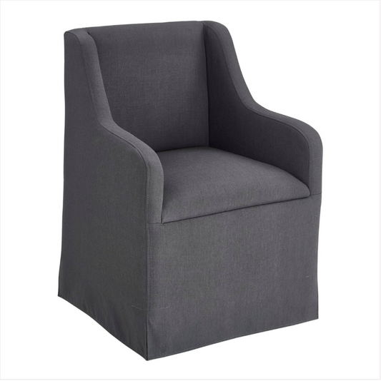 Barber Dining Chair on Casters (Charcoal)- Set of 4