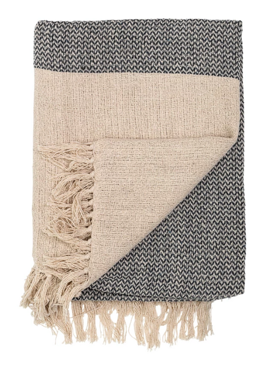 Knit Throw with Fringe