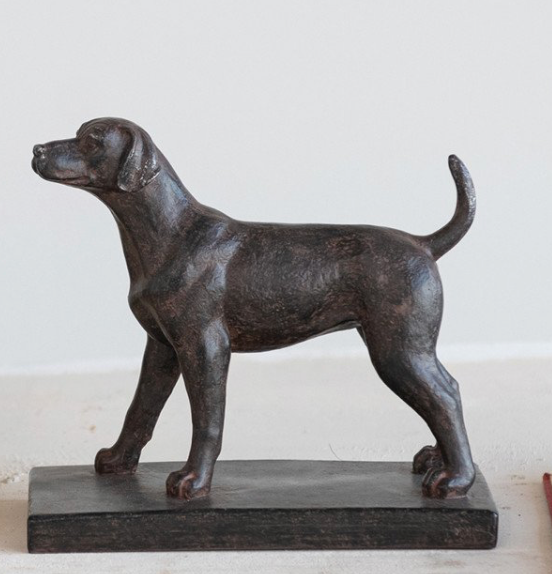 Resin Dog Bookend, Black - Set of 2