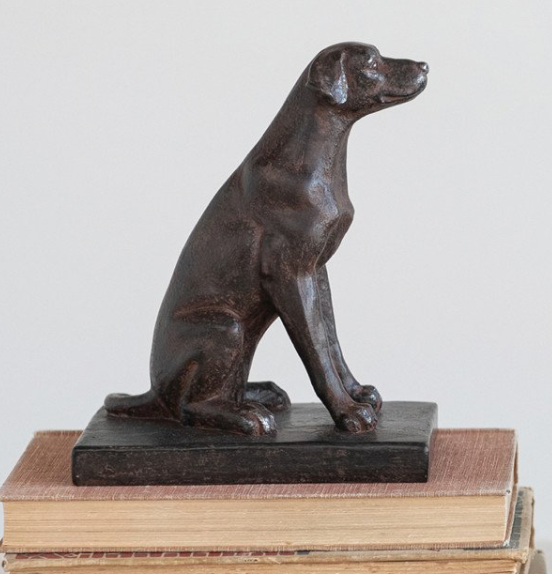 Resin Dog Bookend, Black - Set of 2