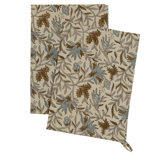 Cecily Block Print Tea Towels S/2