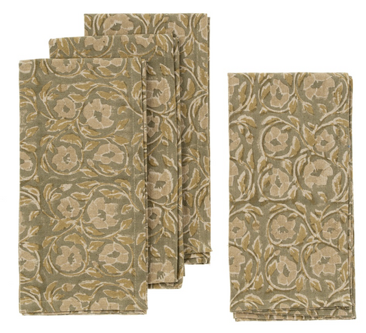 Lata Block Print Napkins - Set of 4