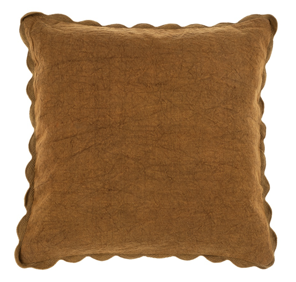 Scalloped Edge Pillow - 20x20 Bronze