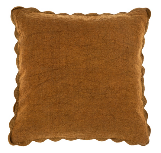 Scalloped Edge Pillow - 20x20 Bronze