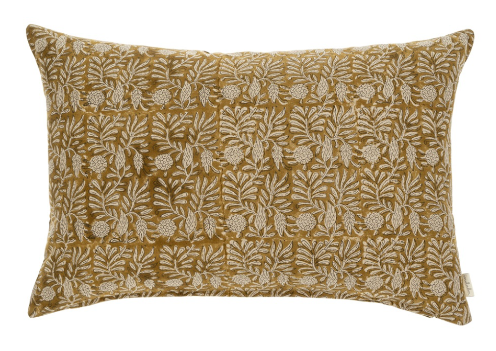 16x24 Tulsi Block Print Pillow, Ochre