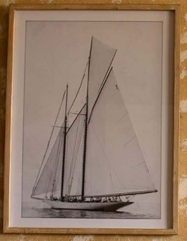 Framed Sailboat Print Under Glass