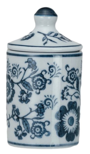 Hand-Painted Stoneware Spice Jar w/ Pattern, 4 Styles (Each One Will Vary)