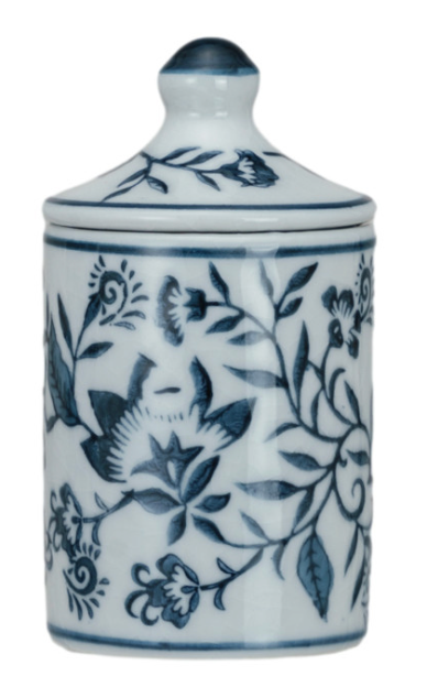 Hand-Painted Stoneware Spice Jar w/ Pattern, 4 Styles (Each One Will Vary)