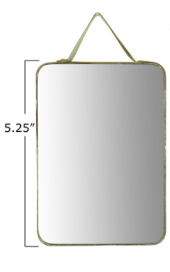 Velvet Edged Wall Mirrors with Hangers, Set of 6